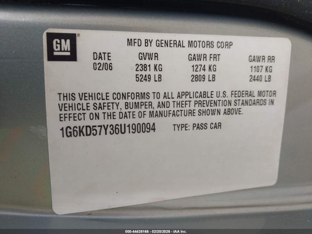 2006 CADILLAC DTS 1G6KD57Y36U190094 Photo 8