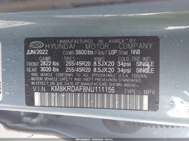 Hyundai Ioniq 5 Limited 2022 KM8KRDAF8NU111156 Image 9