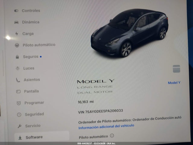 7SAYGDEE5PA206033 Tesla Model Y Awd/long Range Dual Motor All-wheel Drive