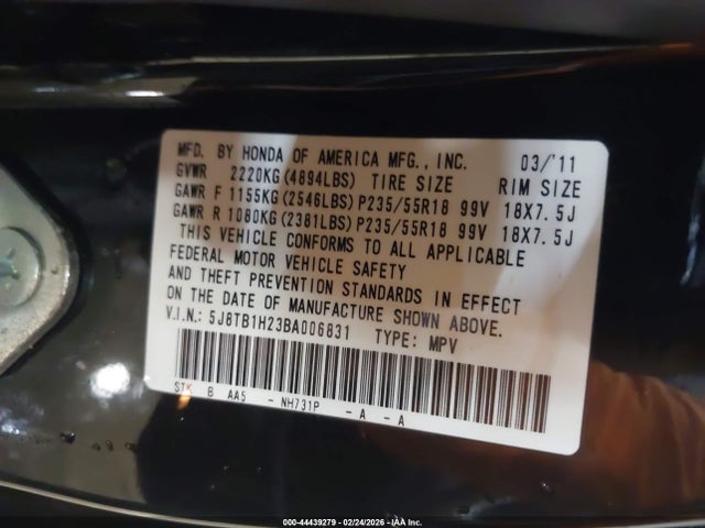 Продаж на аукціоні авто 2011 Acura Rdx, vin: 5J8TB1H23BA006831, номер лоту: 44439279