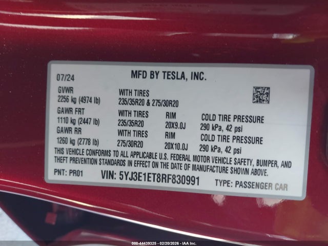 2024 TESLA MODEL 3 5YJ3E1ET8RF830991 Photo 8
