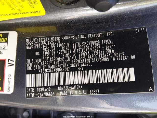 2011 TOYOTA VENZA 4T3BK3BBXBU055007 Photo 8