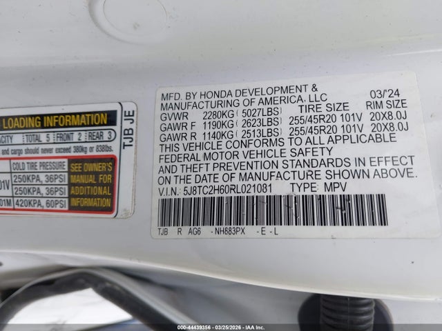 Продаж на аукціоні авто 2024 Acura Rdx A-spec Package, vin: 5J8TC2H60RL021081, номер лоту: 44439356