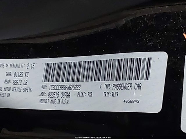 Aukcja sprzedaży 2015 Chrysler 200 S, vin: 1C3CCCBB0FN675223, numer aukcji: 44439409