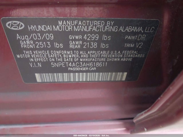 2010 HYUNDAI SONATA 5NPET4AC3AH618611 Photo 8