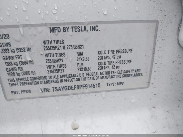 2023 TESLA MODEL Y 7SAYGDEF8PF914515 Photo 8