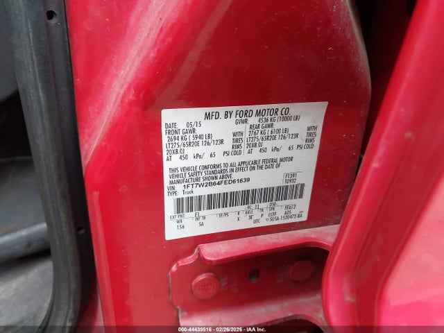 Ford F-250 Lariat 2015 1FT7W2B64FED61639 Image 9