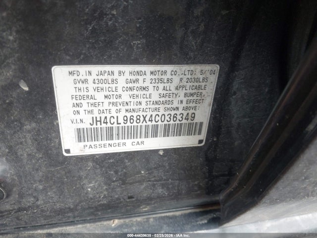 Продажа на аукционе авто 2004 Acura Tsx, vin: JH4CL968X4C036349, номер лота: 44439635