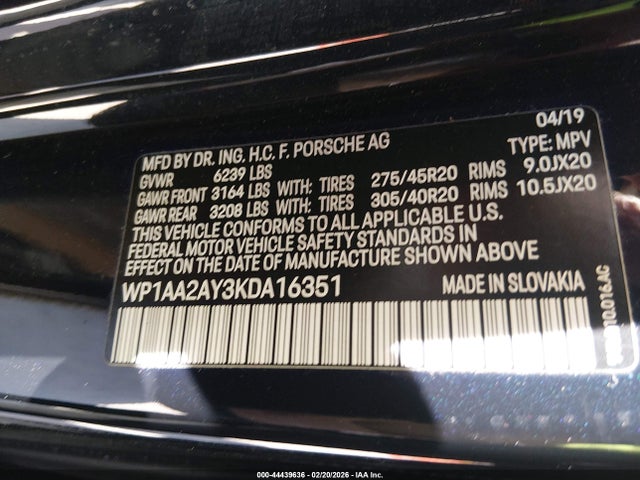 2019 PORSCHE CAYENNE WP1AA2AY3KDA16351 Photo 8