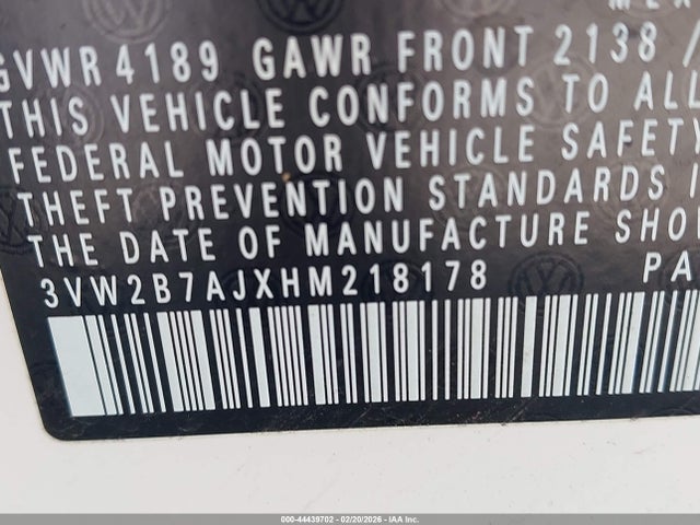 2017 VOLKSWAGEN JETTA 3VW2B7AJXHM218178 Photo 8