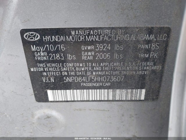 5NPD84LF5HH073607 Hyundai ELANTRA SE