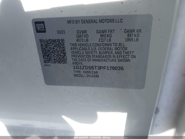 1G1ZD5ST3PF179036 Chevrolet Malibu Fwd 1lt
