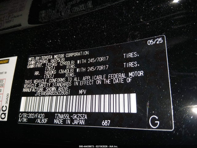 Toyota 4RUNNER SR5 2025 JTEVA5BR8S5028061 Image 9