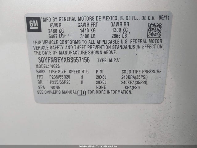 2011 CADILLAC SRX 3GYFNBEYXBS657156 Photo 8