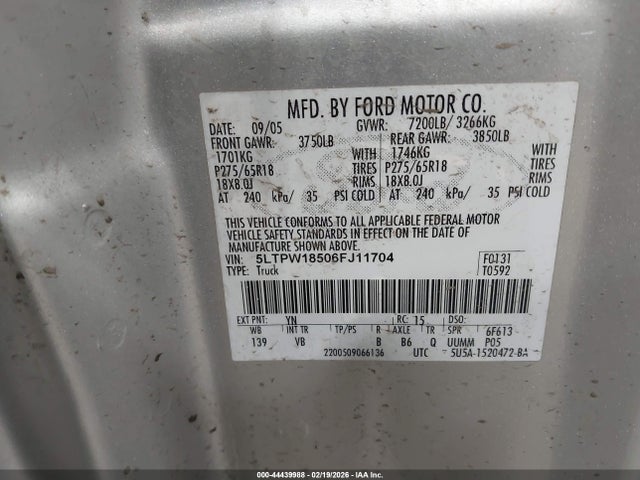 2006 LINCOLN MARK LT 5LTPW18506FJ11704 Photo 8