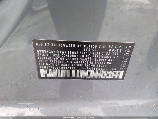 Aukcja sprzedaży 2023 Volkswagen Jetta Gli 2.0t Autobahn, vin: 3VW2T7BU9PM002410, numer aukcji: 44440007