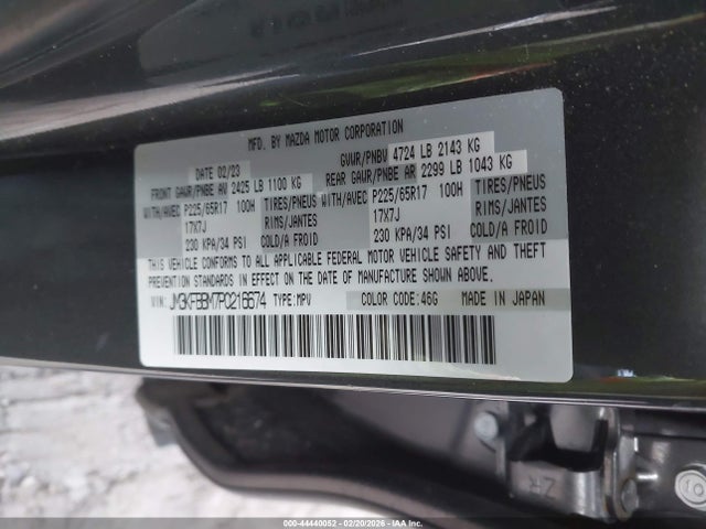Aukcja sprzedaży 2023 Mazda Cx-5 2.5 S Select, vin: JM3KFBBM7P0216674, numer aukcji: 44440052