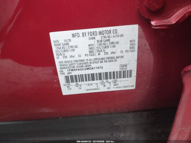 Ford Explorer St 2021 1FM5K8GC2MGA11072 Image 9