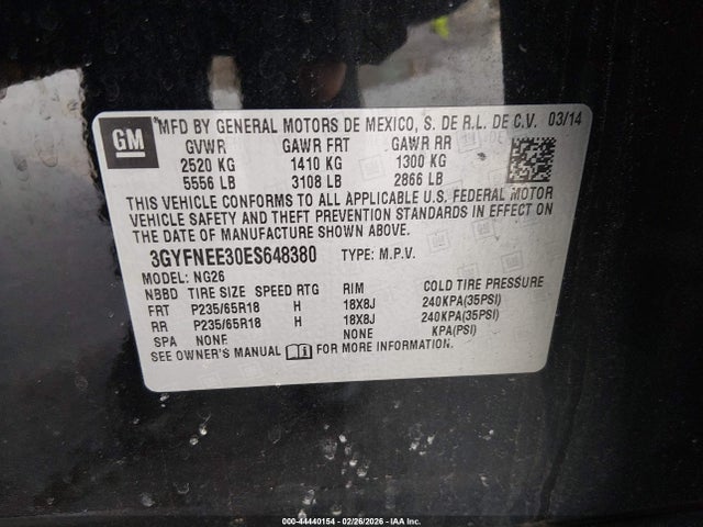 2014 CADILLAC SRX 3GYFNEE30ES648380 Photo 8