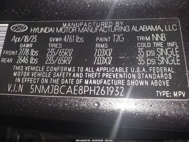 2023 HYUNDAI TUCSON 5NMJBCAE8PH261932 Photo 8