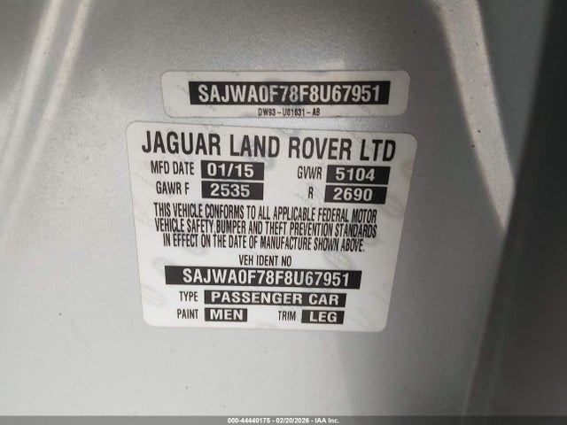 2015 JAGUAR XF SAJWA0F78F8U67951 Photo 8