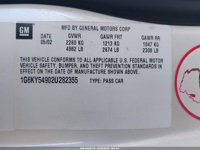 2002 CADILLAC SEVILLE 1G6KY54902U282355 Photo 8