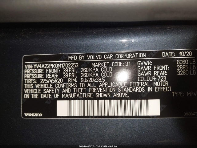 2021 VOLVO XC90 YV4A22PK0M1702253 Photo 8