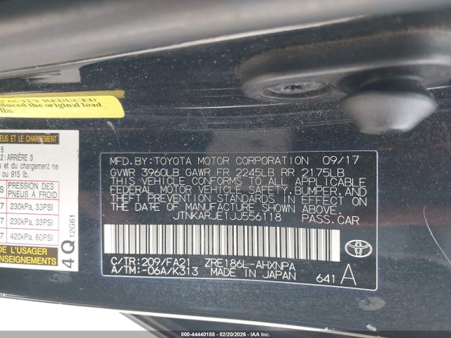 JTNKARJE1JJ556118 Toyota COROLLA IM