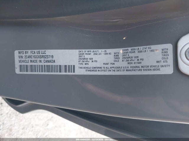 2025 CHRYSLER PACIFICA 2C4RC1GGXSR523719 Photo 8