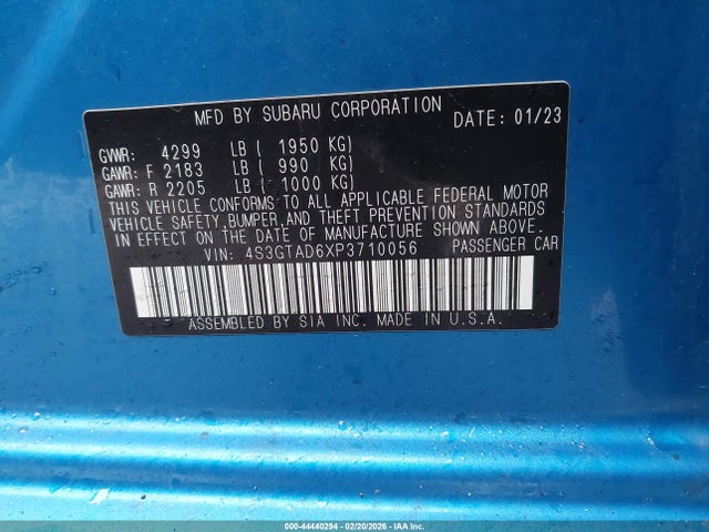 4S3GTAD6XP3710056 Subaru Impreza Premium 5-door