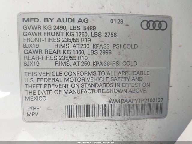 2023 AUDI Q5 WA1EAAFY1P2100137 Photo 8