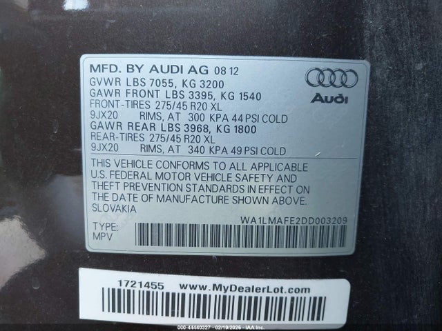 2013 AUDI Q7 WA1LMAFE2DD003209 Photo 8