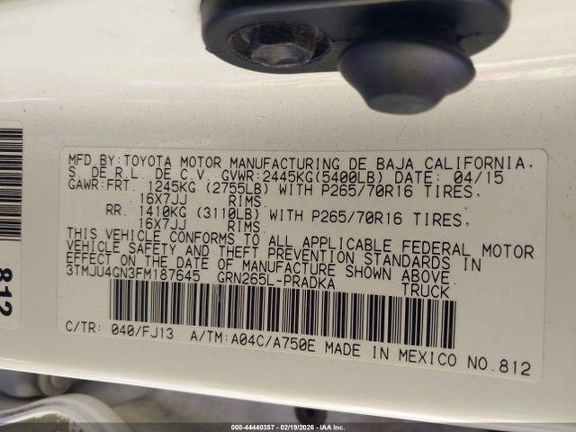 Toyota Tacoma Prerunner V6 2015 3TMJU4GN3FM187645 Image 9