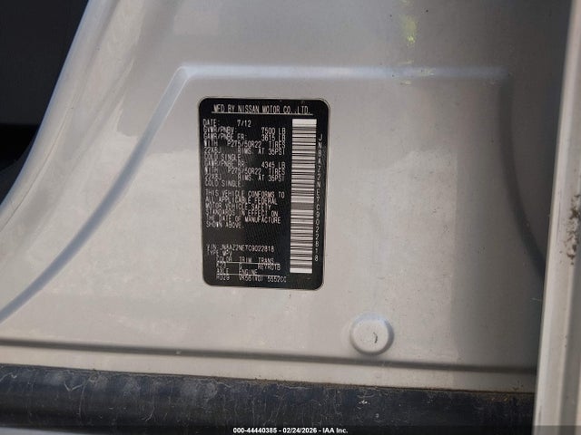 2012 Infiniti Qx56 მანქანა იყიდება აუქციონზე, vin: JN8AZ2NE7C9022818, აუქციონის ნომერი: 44440385
