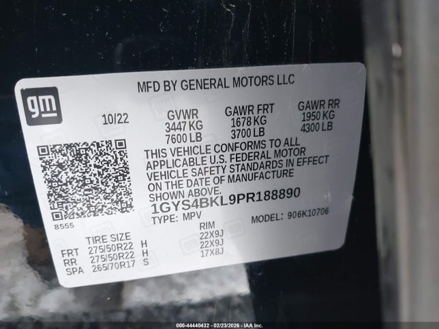 2023 CADILLAC ESCALADE 1GYS4BKL9PR188890 Photo 8