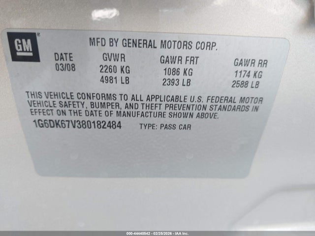 2008 CADILLAC STS 1G6DK67V380182484 Photo 8