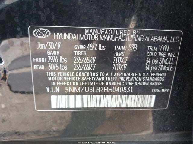 2017 HYUNDAI SANTA FE SPORT 5NMZU3LB2HH040831 Photo 8