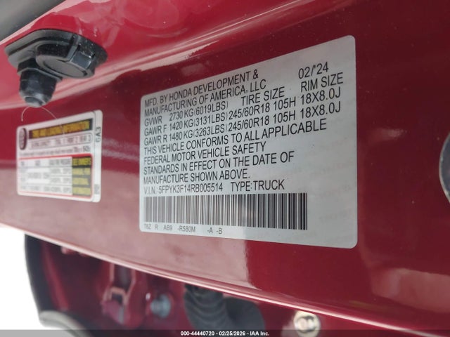 Honda Ridgeline Sport 2024 5FPYK3F14RB005514 Image 9