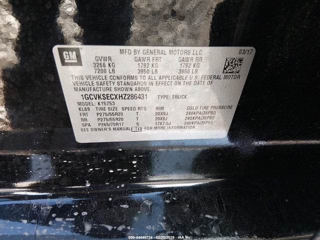 1GCVKSECXHZ286431 Chevrolet Silverado 1500 1lz