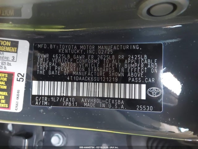 Toyota CAMRY SE 2025 4T1DAACK6SU121219 Image 9