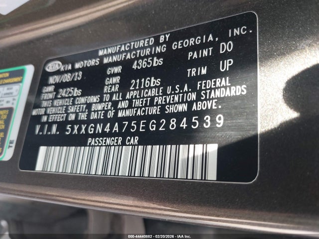 5XXGN4A75EG284539 KIA OPTIMA EX