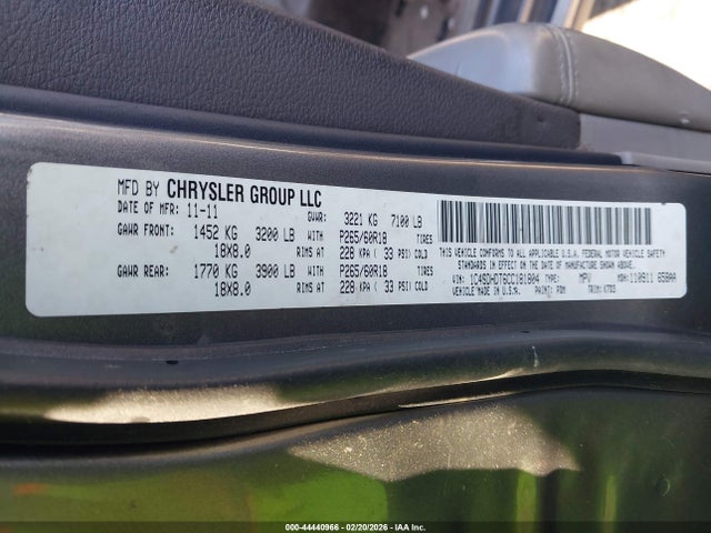 2012 DODGE DURANGO 1C4SDHDT6CC181804 Photo 8