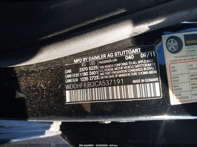 Aukcja sprzedaży 2012 Mercedes-benz E 350 4matic, vin: WDDHF8JB3CA537191, numer aukcji: 44440967