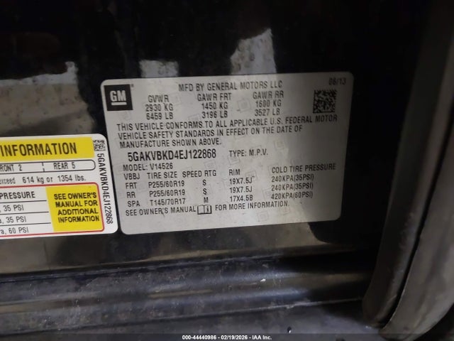 Продаж на аукціоні авто 2014 Buick Enclave Leather, vin: 5GAKVBKD4EJ122868, номер лоту: 44440986