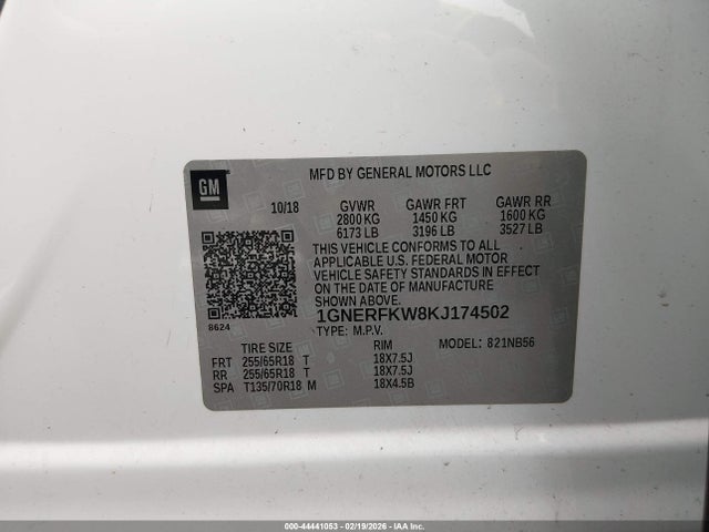 1GNERFKW8KJ174502 Chevrolet Traverse Ls