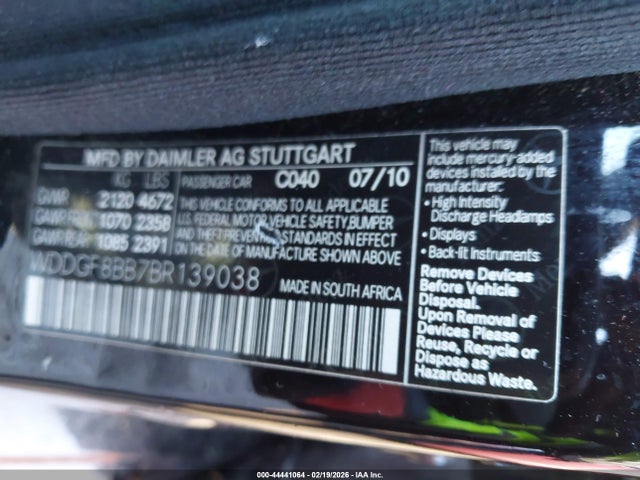 Продажа на аукционе авто 2011 Mercedes-benz C 300 Luxury 4matic, vin: WDDGF8BB7BR139038, номер лота: 44441064