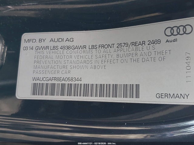 2014 AUDI S5 WAUCGAFR8EA058344 Photo 8