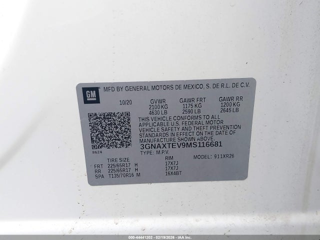 2021 CHEVROLET EQUINOX 3GNAXTEV9MS116681 Photo 8
