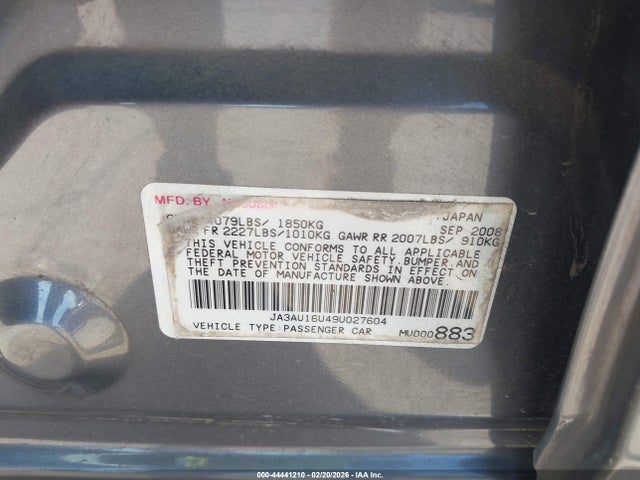 2009 MITSUBISHI LANCER JA3AU16U49U027604 Photo 8