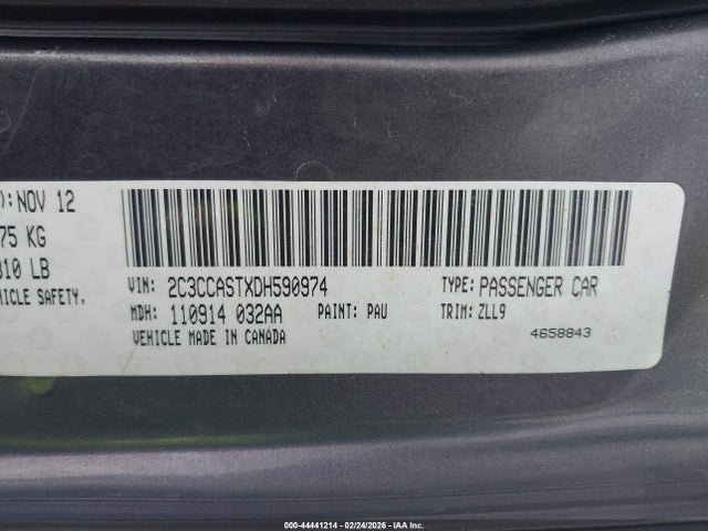44441214 :رقم المزاد ، 2C3CCASTXDH590974 vin ، 2013 Chrysler 300c Luxury Series Awd مزاد بيع